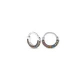 Double Sided Semi Precious Pave Hoop