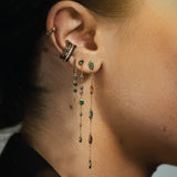 Double Strand Drop Stone Earring