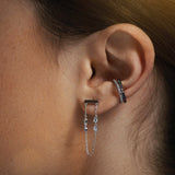 Horizontal Bar Drop Chain Stud