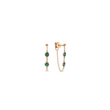 Two Stone Chain Stud Earring