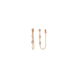 Two Stone Chain Stud Earring