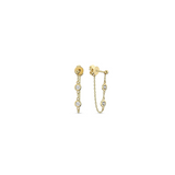 Two Stone Chain Stud Earring