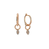 Hanging Leaf Charm Hoop Earring