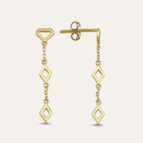 Short Triple Geometric Drop Earring