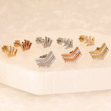 Pave Chevron Screw Back Stud