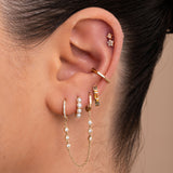 Baguette Midi Hoop Earring