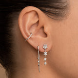 Four Star Drop Stud Earring