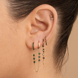Plain Drop Stone Spike Hoop
