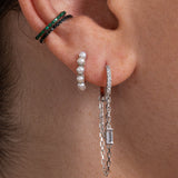 Drop Chain Hoop Earring
