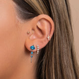 Pearl Medium Hoop Earring
