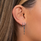 Plain Drop Stone Spike Hoop