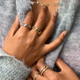 Double Oval Semi Precious Eternity Ring