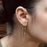 Micro Long Double Hoop Earring