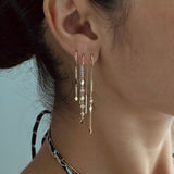 Micro Geometric Long Thread Earring