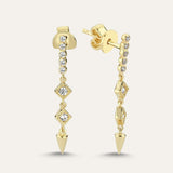 Micro Geometric Drop Spike Earring
