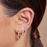 Three Stone Pyramid Stud (Screw Back)