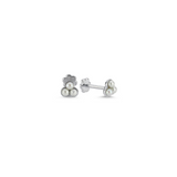 Three Pearl Screw Back Stud