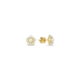 Pearl and Stone Stud Earring