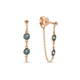 Two Stone Chain Stud Earring