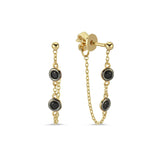 Two Stone Chain Stud Earring