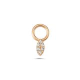 Hanging Leaf Charm Hoop Earring