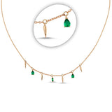 Colored Stone Spike Choker