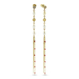 Pearl and Enamel Long Tassel Earring