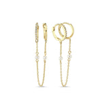 One Pearl Double Hoop Earring