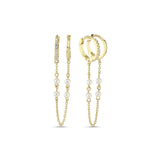 Two Pearl Double Hoop Earring