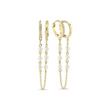 Three Pearl Double Hoop Earring