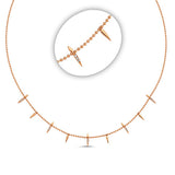 Half pave dagger layering necklace