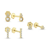 Three Stone Bezel Pyramid (Screw Back)