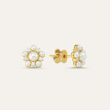 Pearl and Stone Stud Earring