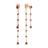 Double Strand Drop Stone Earring