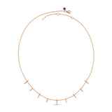 Half pave dagger layering necklace