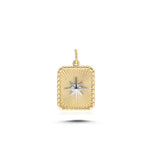 Vintage Star Embossed Rectangular Medallion