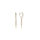 Plain Drop Stone Spike Hoop
