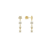 Four Star Drop Stud Earring