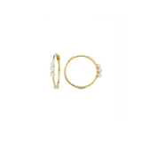 Triple Pearl Large Hoop Earring