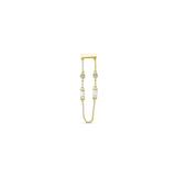 Horizontal Baguette Drop Chain Stud