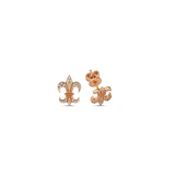 Large Fleur De Lis Pave Stud