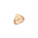 Oval Evil Eye Closed Frame Ring