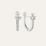 Three Stone Hoop Earring