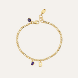 Large initial 2 charmed bracelet