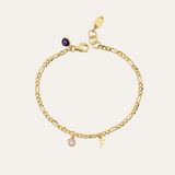 Small 1 initial 1 charmed bracelet