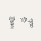 Triple Stone Stud Earring