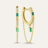 Micro Baguette Drop Hoop Earring