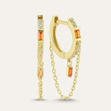 Micro Baguette Drop Hoop Earring