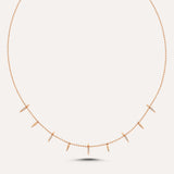 Half pave dagger layering necklace