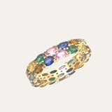 Double Oval Semi Precious Eternity Ring